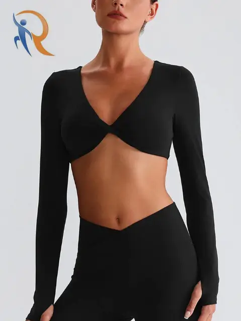 Twist Crop Long Sleeve Shirt