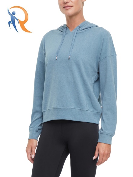 Hood With Functional Drawstring Soft-brushed Double Knit Peached Finish Dropped Shoulder Long Sleeves Rib Knit Detail At Cuffs and Hemband Machine Wash
