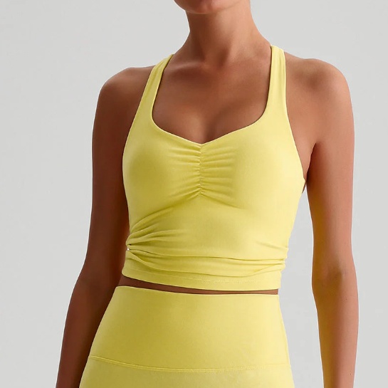 product-Ruched V-Neck Yoga Tank Top-Ruiteng-img