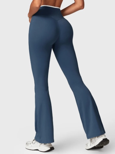 product-Alberta Contrast Trim Flare Leggings-Ruiteng-img