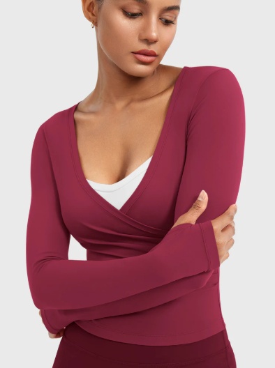 product-Ruiteng-Minniy V Neck Long Sleeve Top-img