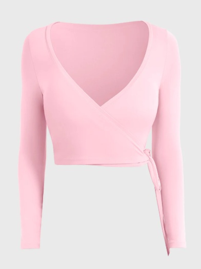 product-Michelie Long Sleeve Ballet Wrap Top-Ruiteng-img