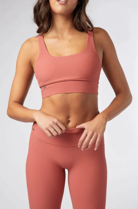 product-Ribbed Yoga Set in Coral-Ruiteng-img
