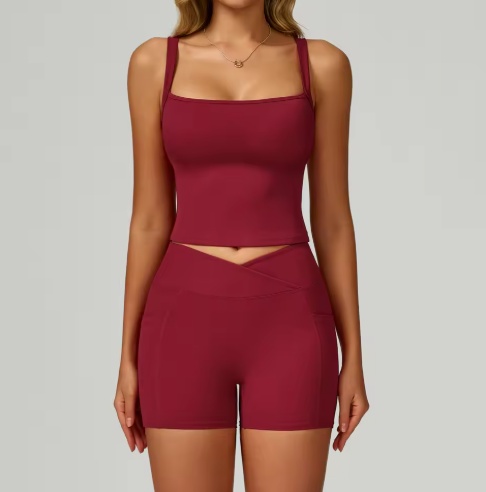 product-Ruiteng-Pretty Back Yoga Set for Women High-Waisted Tight Naked Yoga Set with Lacing Running