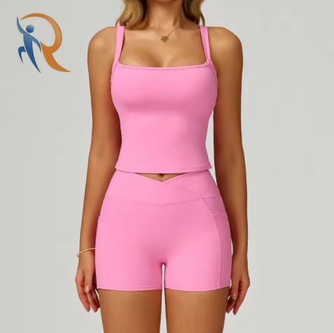 Pretty Back Yoga Set for Women High-Waisted Tight Naked Yoga Set with Lacing Running Fitness Wear