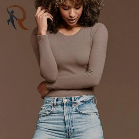 Long Sleeve Ribbed Crewneck Bodysuit