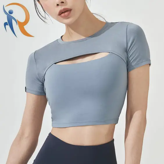 Soft touch Layered Short Sleeve - Ash Blue