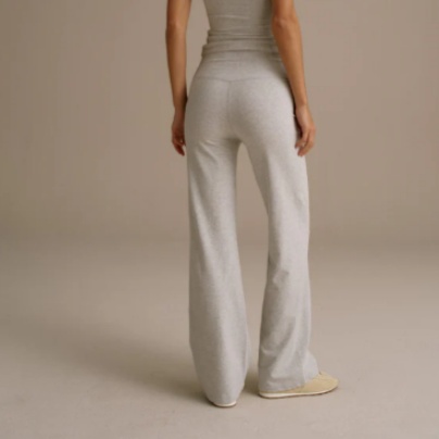 product-Cotton Yoga Pant - Grey Melange-Ruiteng-img