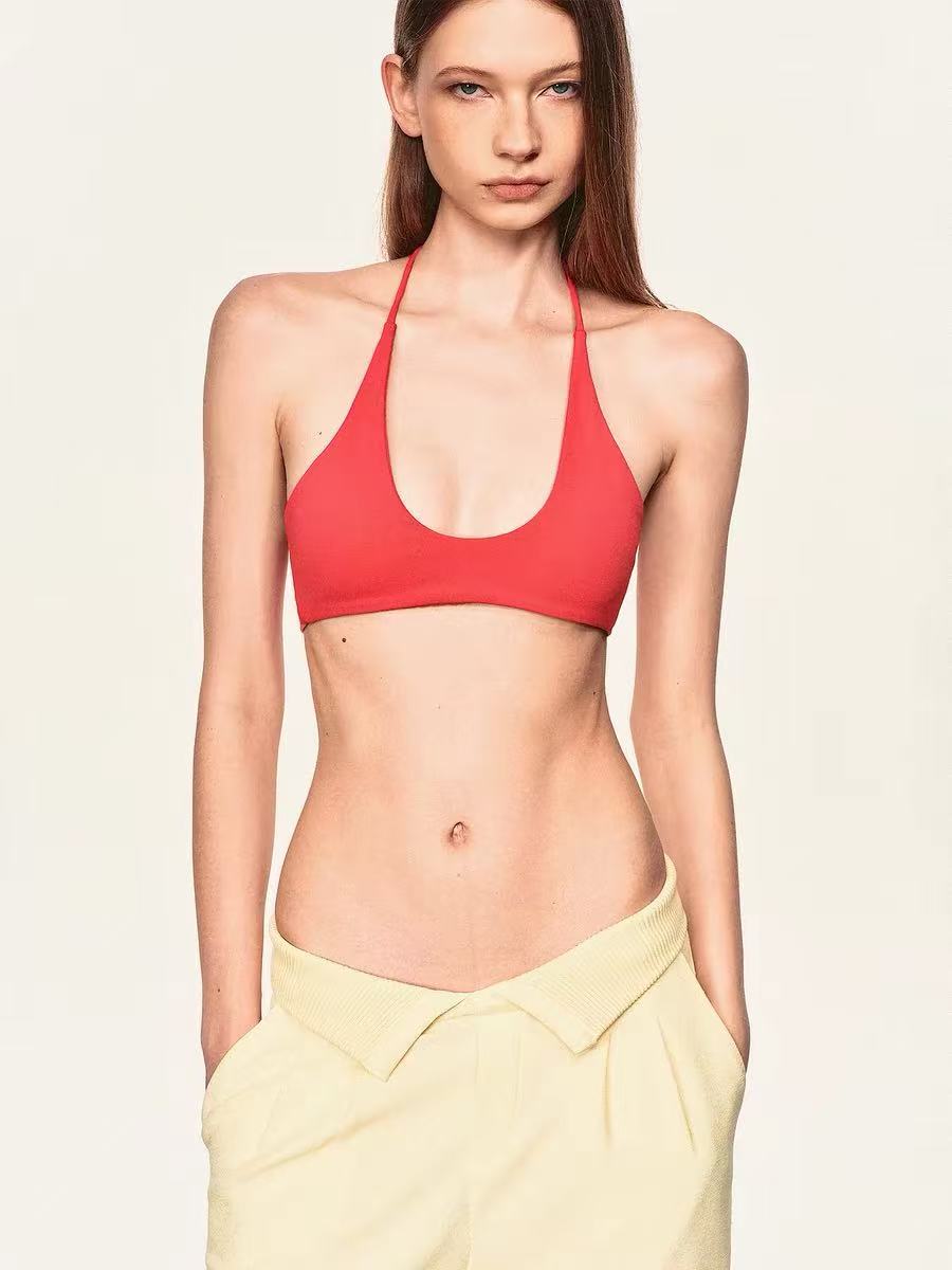 product-Ruiteng-Collar-less deep V-neck form-fitting sports bra-img