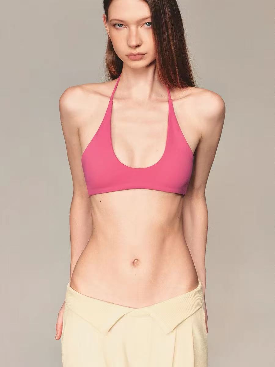 product-Collar-less deep V-neck form-fitting sports bra-Ruiteng-img
