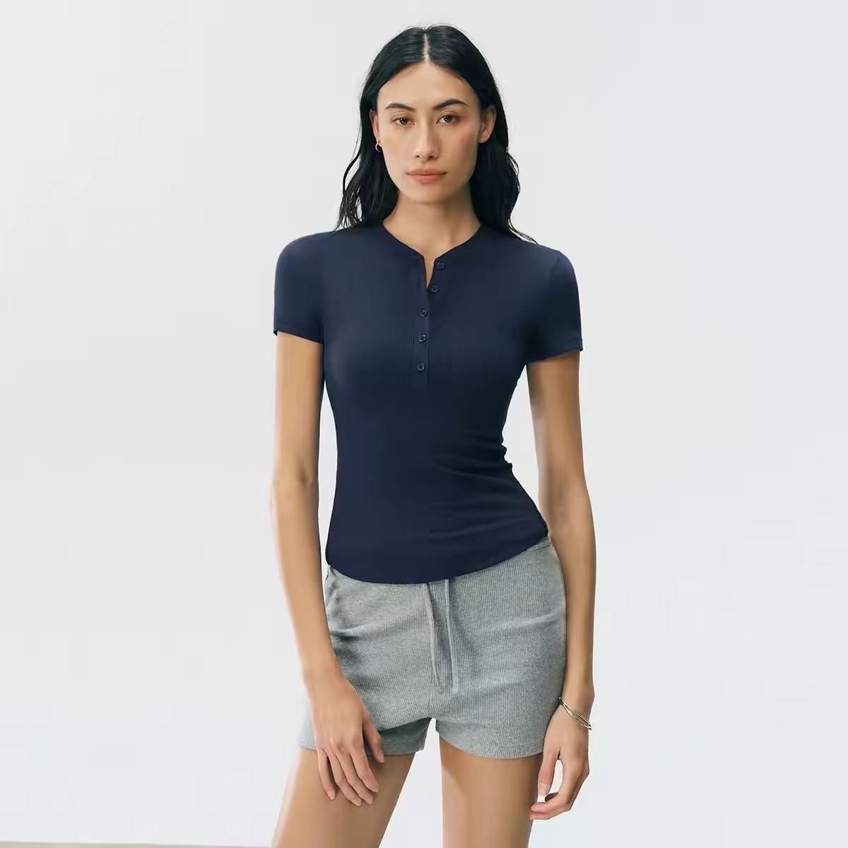 product-Ruiteng-Henry Shirt Slim Fit Athletic Short-Sleeve Top-img