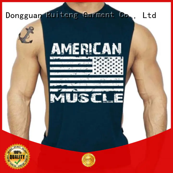 High Quality OEM Bodycon Soft Cool Blank Big Cuff Hole Vest Men Singlet Apparel Fitness Gym Sport Tank Tops-RTA1554