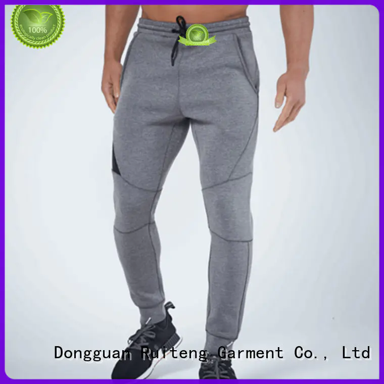 fitted green gray joggers plain waist Ruiteng company