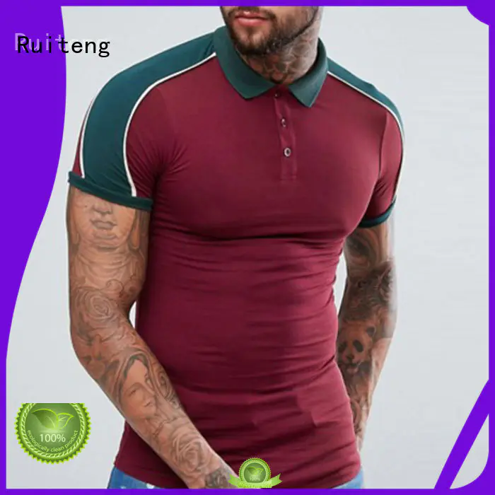 button Custom fit oem polo shirts Ruiteng color