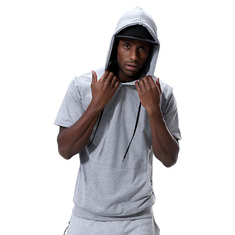 product-Ruiteng-Men Hip Hop Street Style Hoodies Custom Blank Short Sleeve Hoodie-img