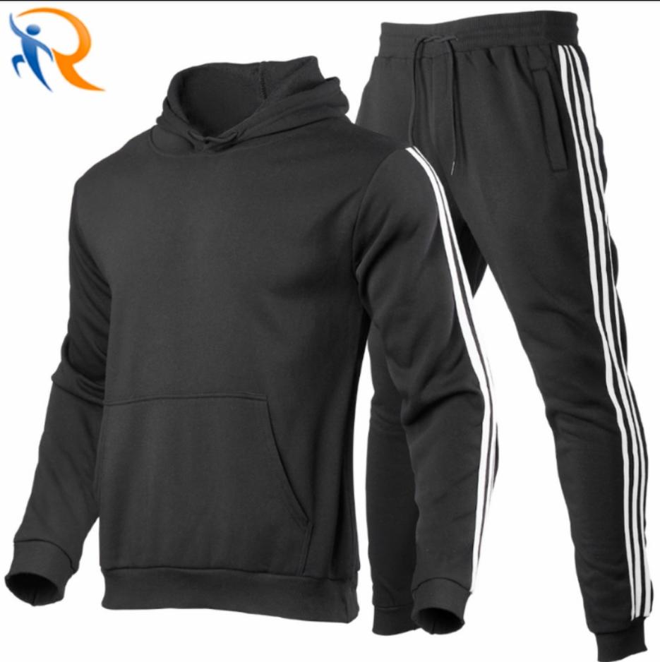 Whloesale Men Gym Suit Sport Tops Two Pieces Set Hoodie Workout Fitness Wear