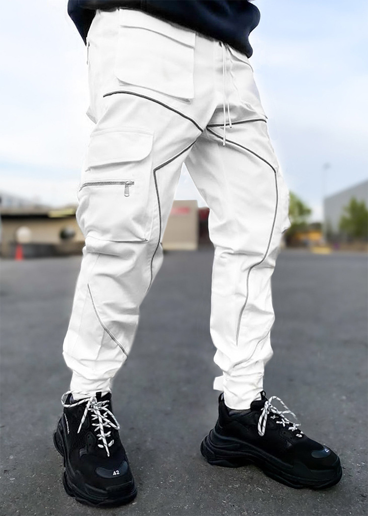 product-Ruiteng-Rummandy New Design Men Multi-Pocket Harem Hip Pop Pants Trousers Reflective Streetw