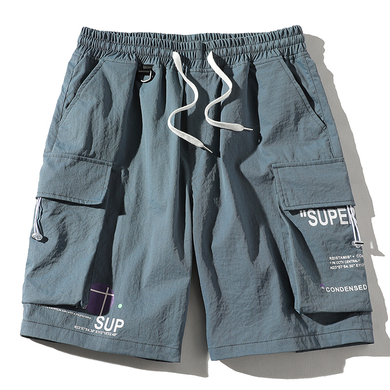 product-Ruiteng-New Model Big Pocket Elastic Waist Half Short Colorful Shorts Cargo Shorts-img