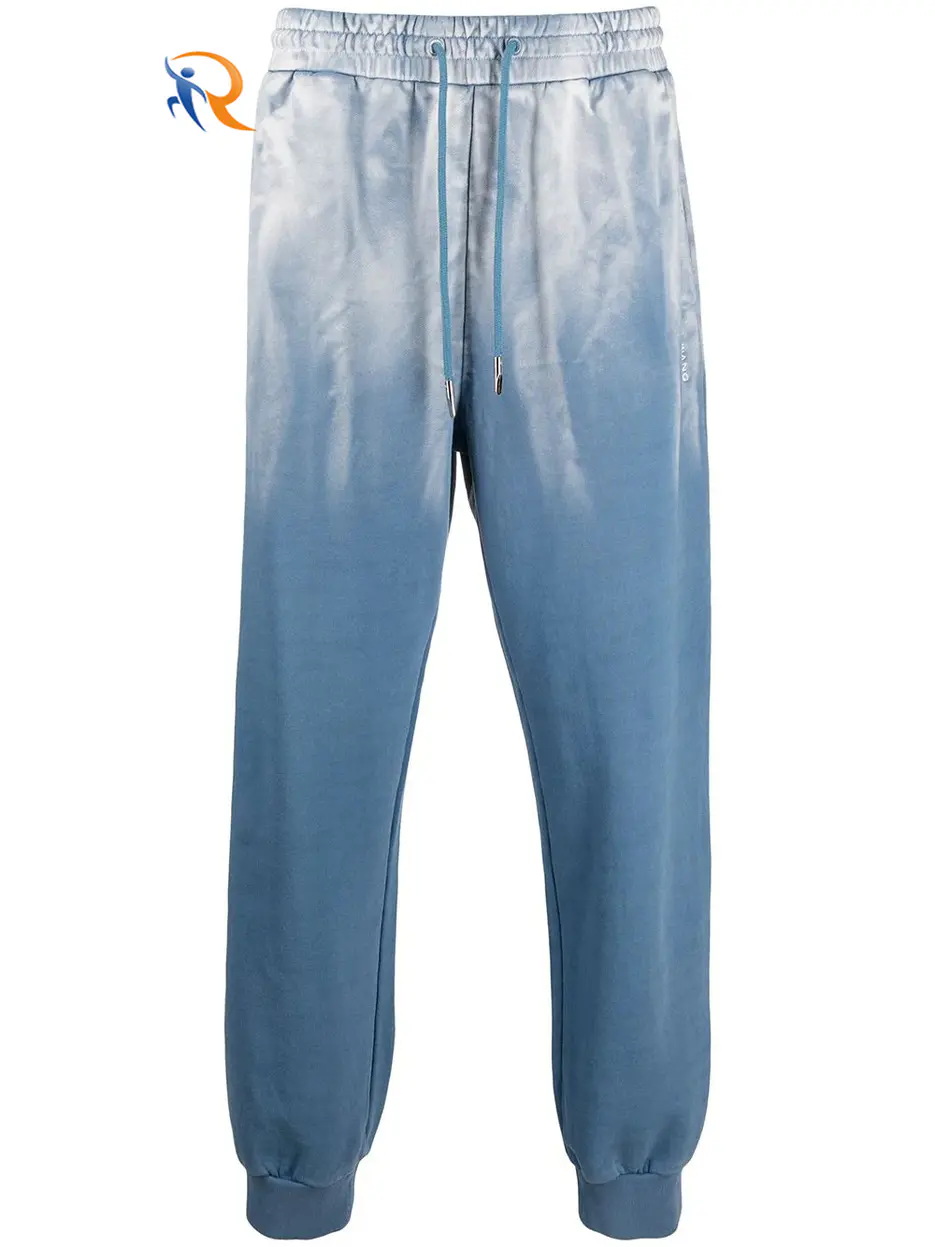 Men Custom Sky Blue Tie-dye Color Trousers Custom Color Dyed Sports Pants
