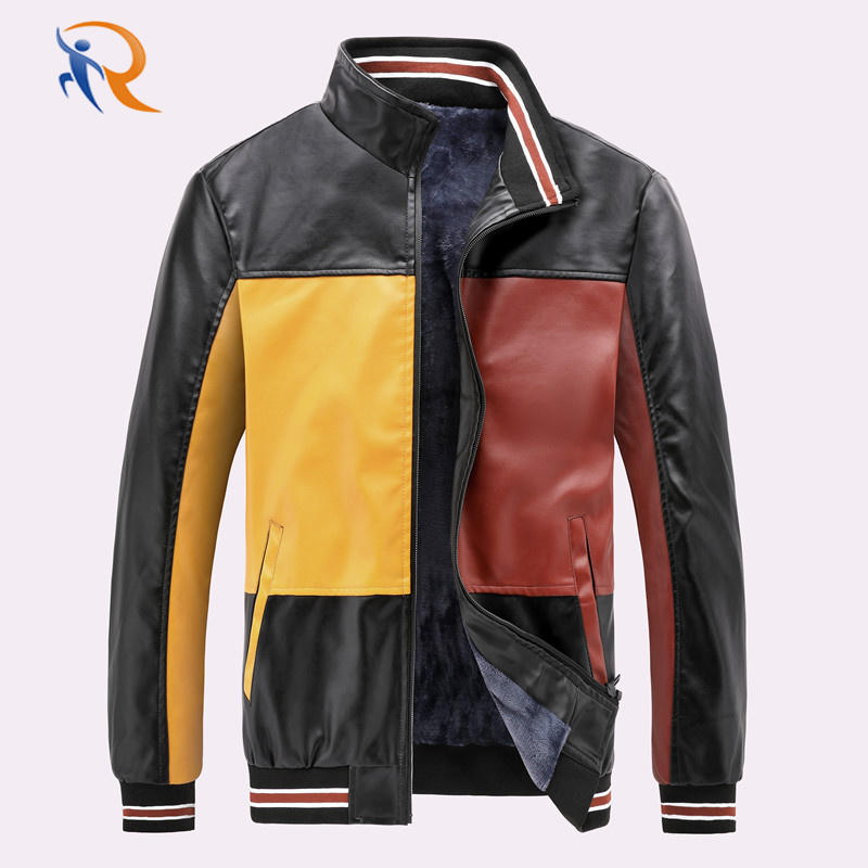 Amazon Quality Winter PU jackets With Velvet Mens Baseball Jacket New Design Motorcycle Jacket