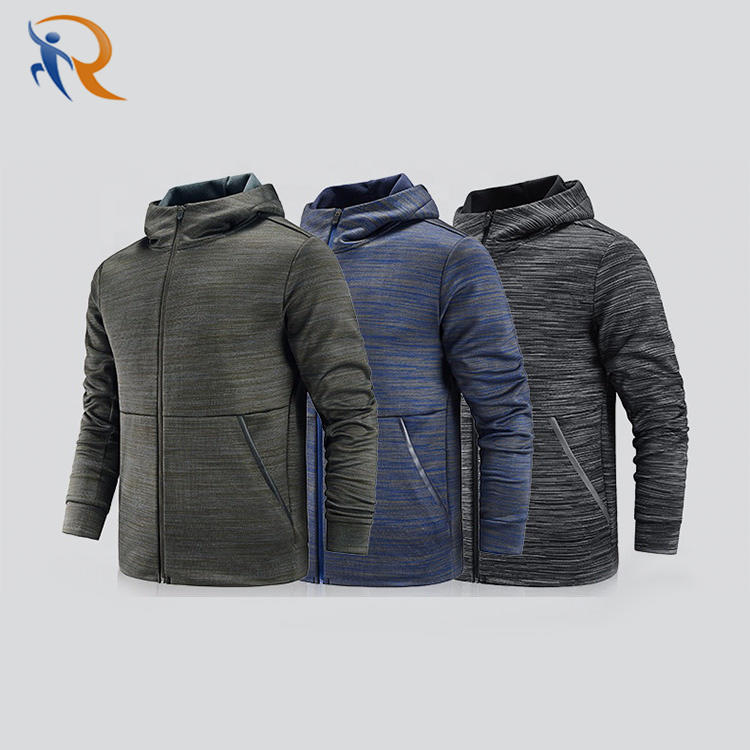 New casual Outdoor sportWear Mens fleece Hooded Jacket Custom Windbreaker Clothing Black NAVY Plain running coat with zipper