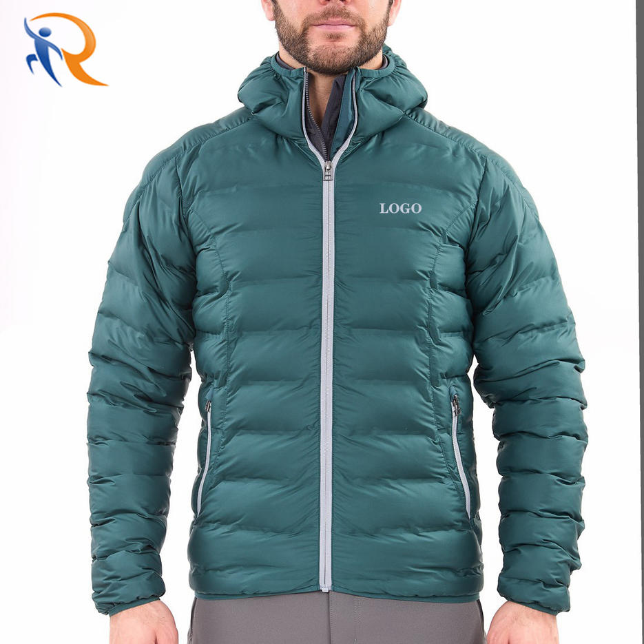 Factory price men's padded winter jackets warm waterproof down jacket for man with recycled fibers