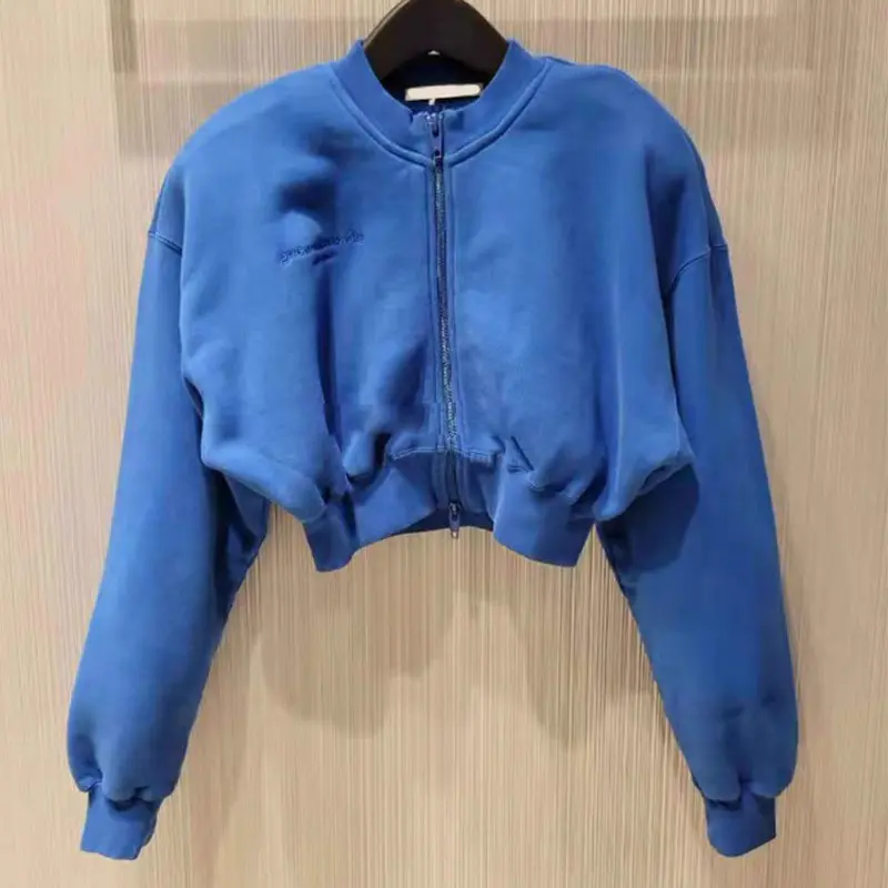Zipper Cardigan Sports Sweater Solid Color All-Match Casual Jacket