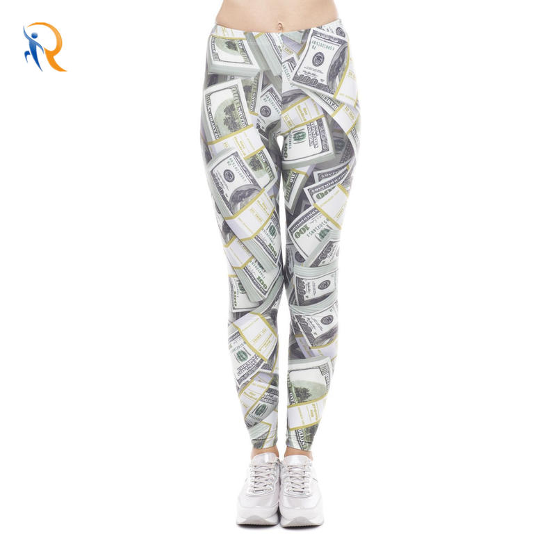 Printed Cropped Trousers Low Waist Sports Plus Size Leggings Women