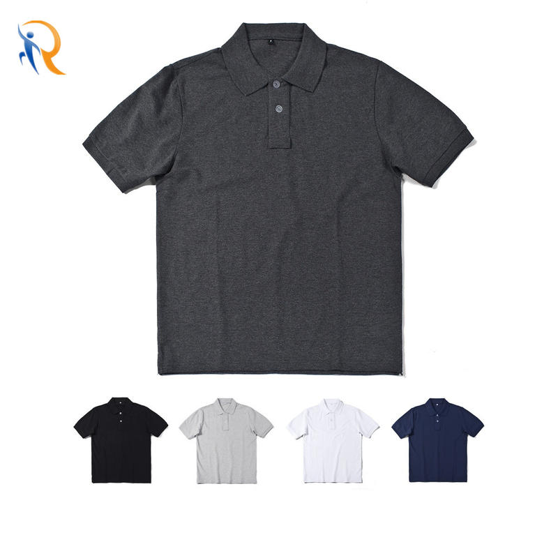 Organic Cotton Basic Polo Shirt Retro Solid Color Short-Sleeved Lapel Polo Shirt Men′s Half-Sleeved Plain T-Shirt
