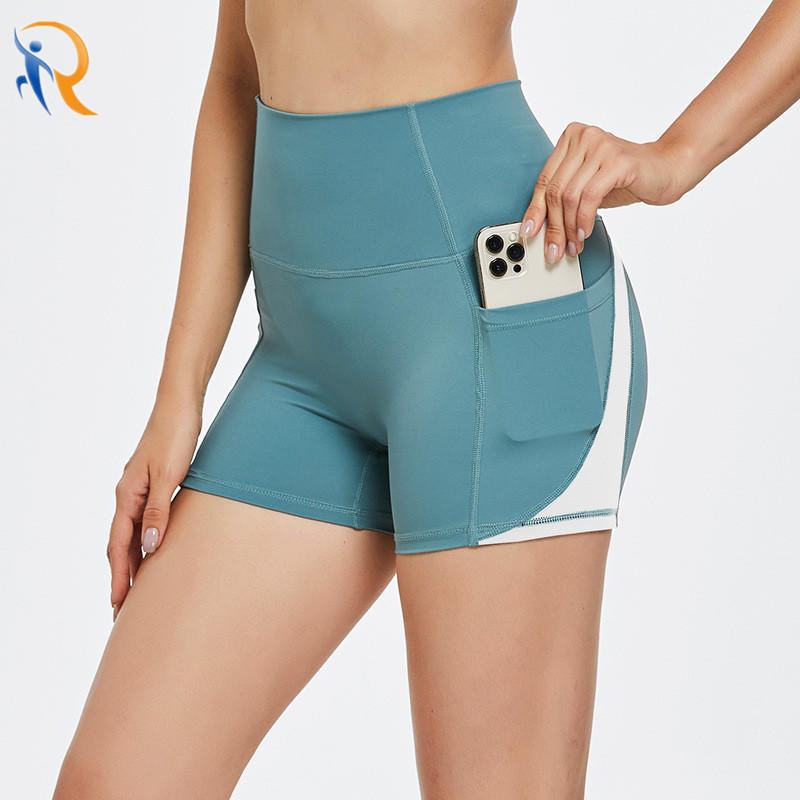 Women Fashion Yoga Pants Gym Trouser Side Pocket Training Legging Shorts