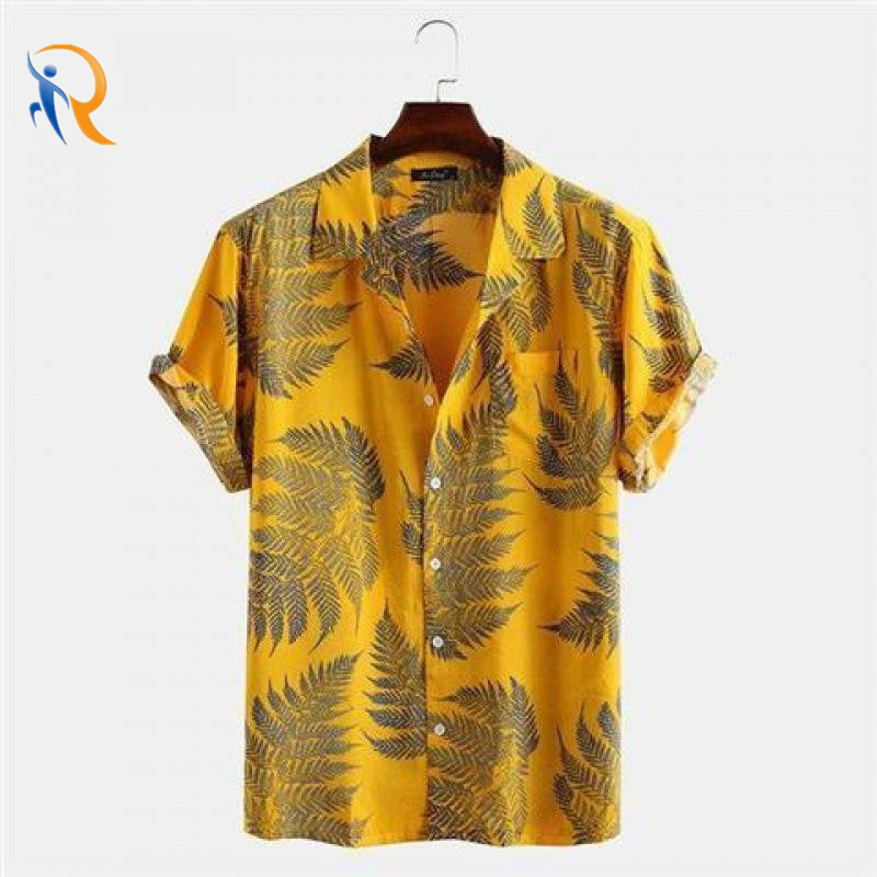 product-Attractived Mens Beach Wear Floral Dye Fiber Label Collar Mens Shirt-Ruiteng-img