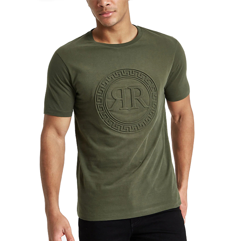 product-Ruiteng-Wholesale Emboss Custom Logo T Shirt Hip Hop Casual OEM Heavy Weight Luxury High Qua