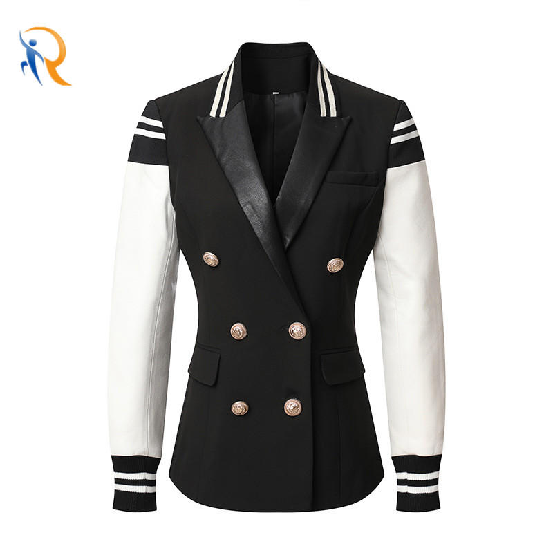 Women′s Thinner Jacket Suit Mature Temperament Slim Fit Suit Women′s Cotton Contrast Color Coat