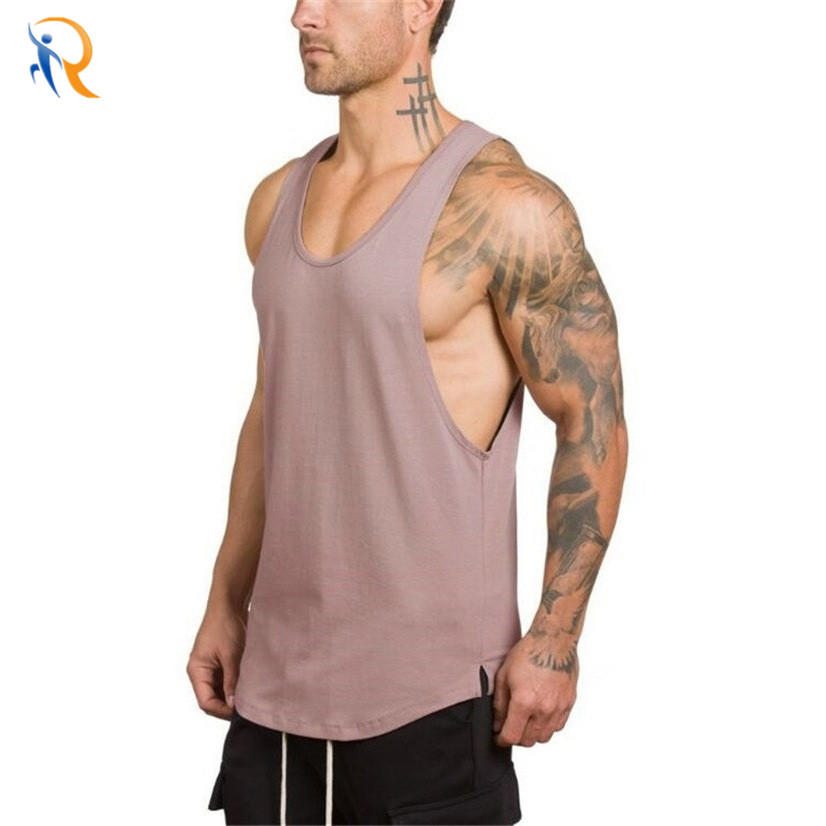 Mens Custom Color Solid Lersure Wear Mens Tank Sleep Vest Summer Singlet