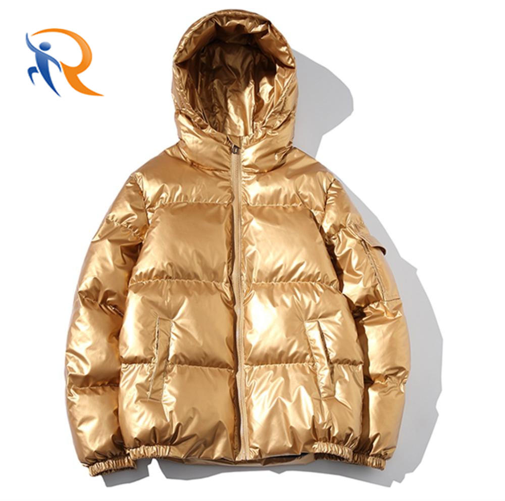 New Style Custom  Wholesale High Quality Custom Winter Bubble Jacket Men Shiny Puffer Jacket Plain