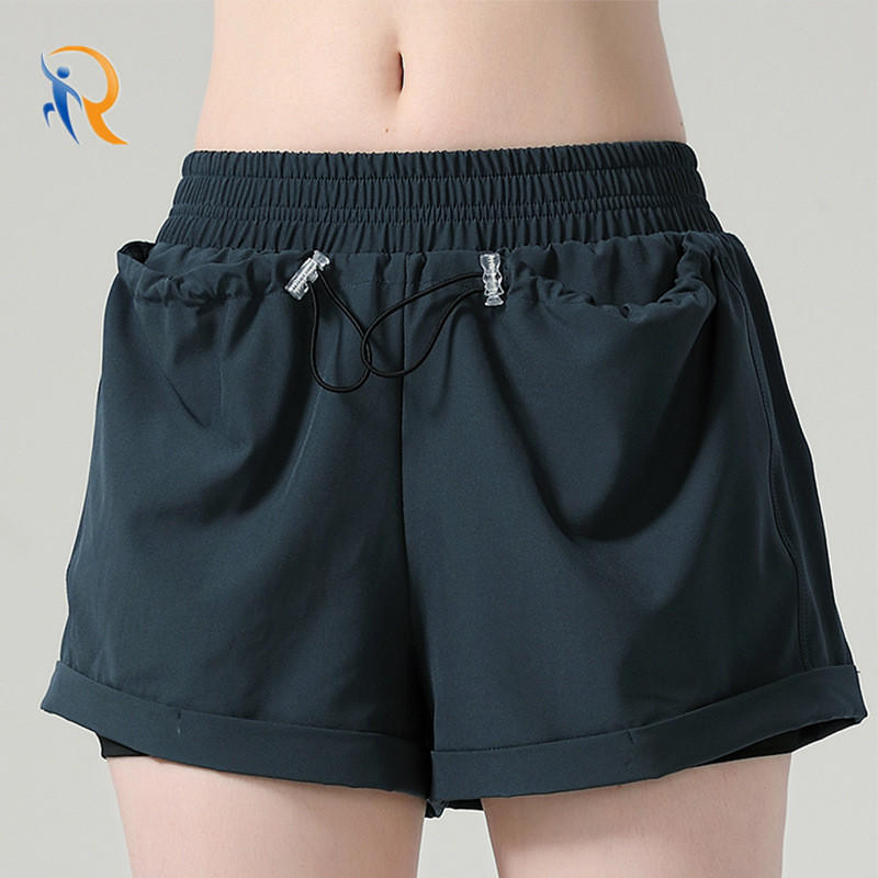 Womens Sports Shorts Tight-Fitting Quick-Drying Yoga Outer Wear Training Running Fitness Shorts