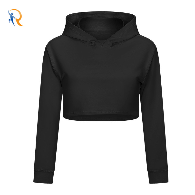 product-Ruiteng-New Arrival Loose Half-Cut Sports Sweatshirt with Hood All-Match Casual Fitness Runn