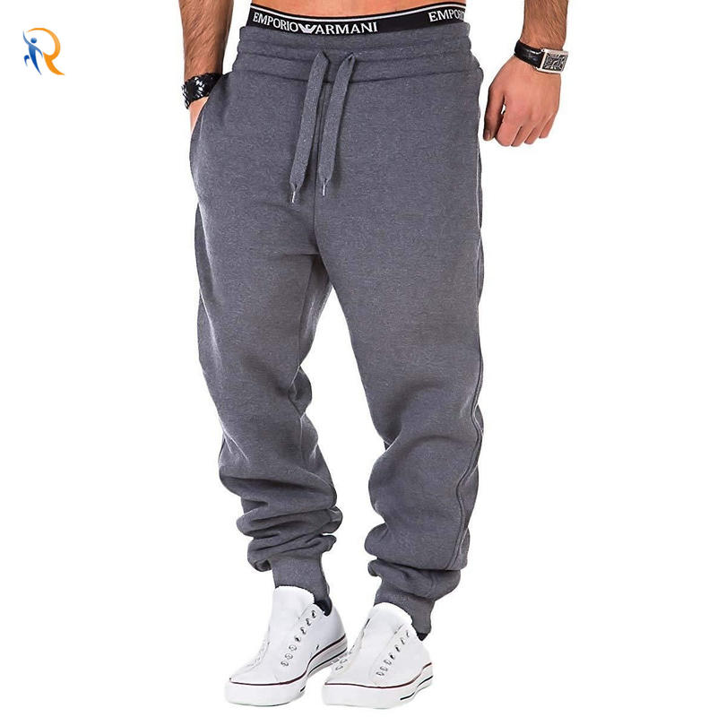 Mens Street Style Mens Casual Pants Sports Pants Solid Color Running Sweatpant