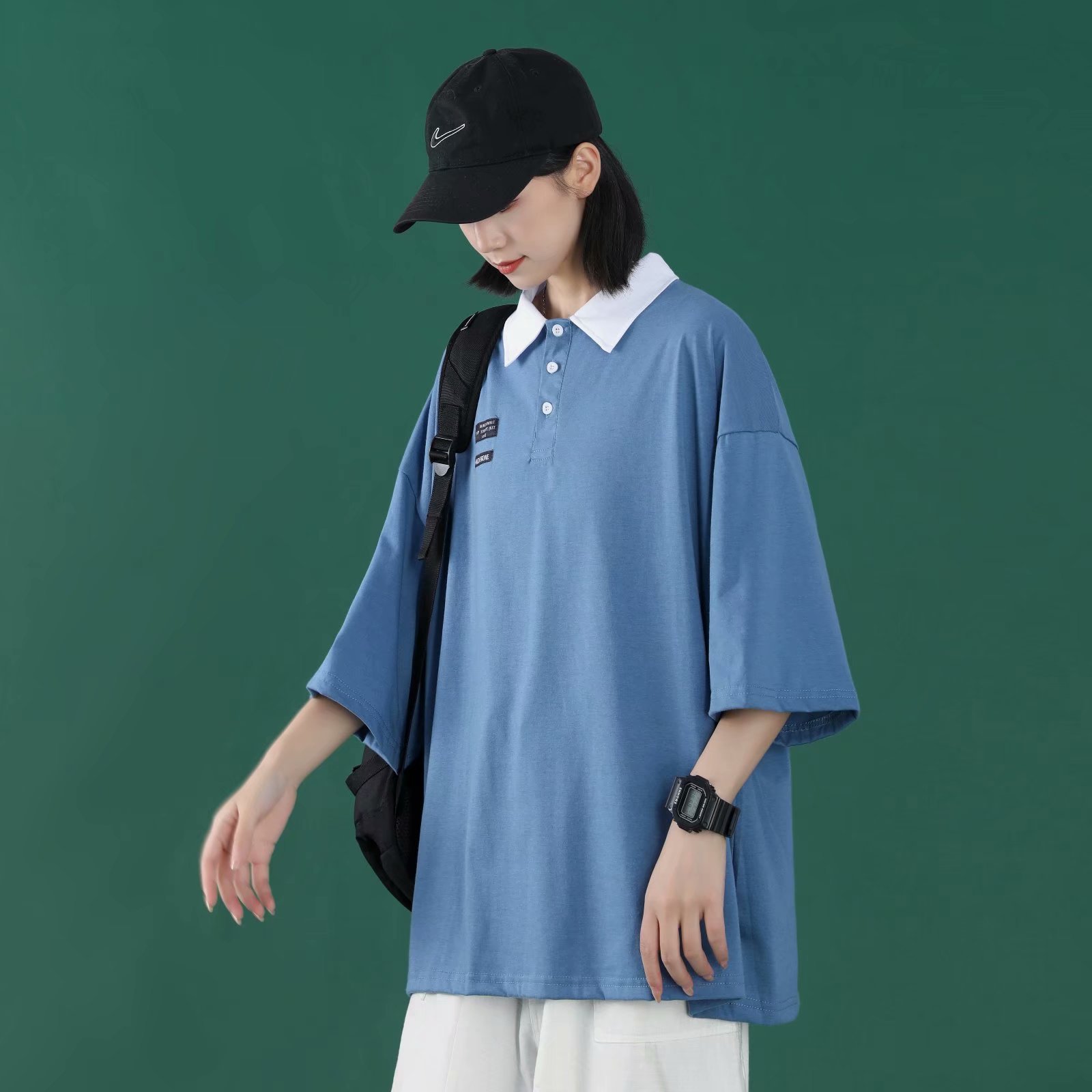 product-Ruiteng-Women Fashion Apparel Trendy Clothing Casual Style Oversized Polo-img