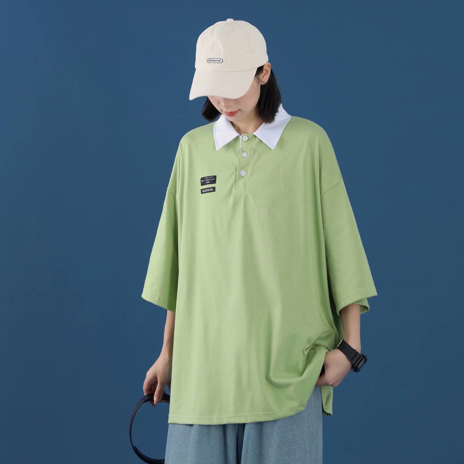 product-Women Fashion Apparel Trendy Clothing Casual Style Oversized Polo-Ruiteng-img