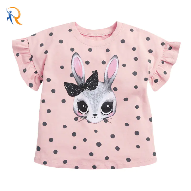 Girls Cute Design Rabbit Printing T-shirt