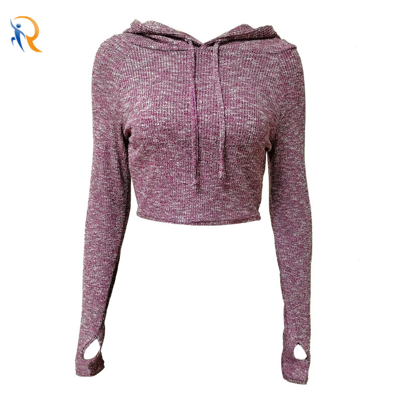 product-Sexy Style Running Fitness Clothes Womens Sports Tight-Fitting Quick-Drying Hoodies Long-Sle