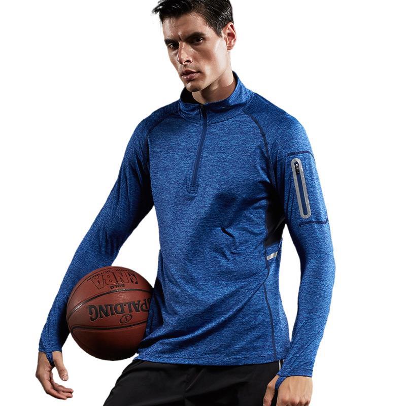 product-Ruiteng-Mens Althleisure Gym Wear Sweater Training Jacket Half Zipper Stand Collar Compressi