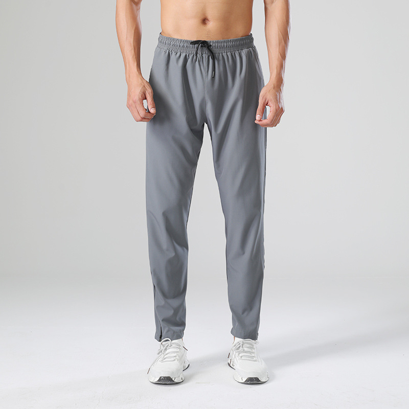 product-Ruiteng-Mens Summer Training Running Trousers Mens Breathable Loose Zipper Pants Leg Loose Q