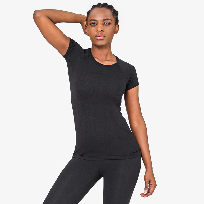 product-Womens Gym Wear Stretchy Yoga Seamless T-shirt-Ruiteng-img