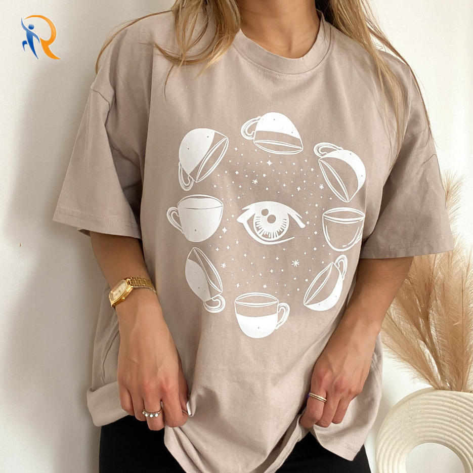 Womens Summer Loose Pullover Style Street Print Short Sleeve Round Neck T-Shirt