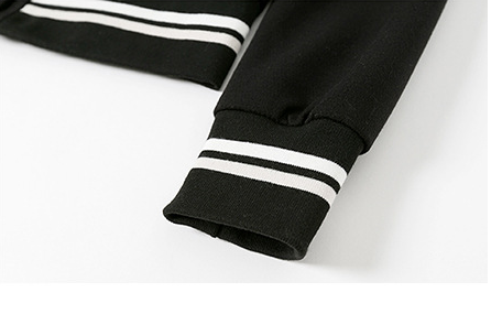 product-Sports black and white contrast color ins tide brand jacket top jacket baseball uniform wome
