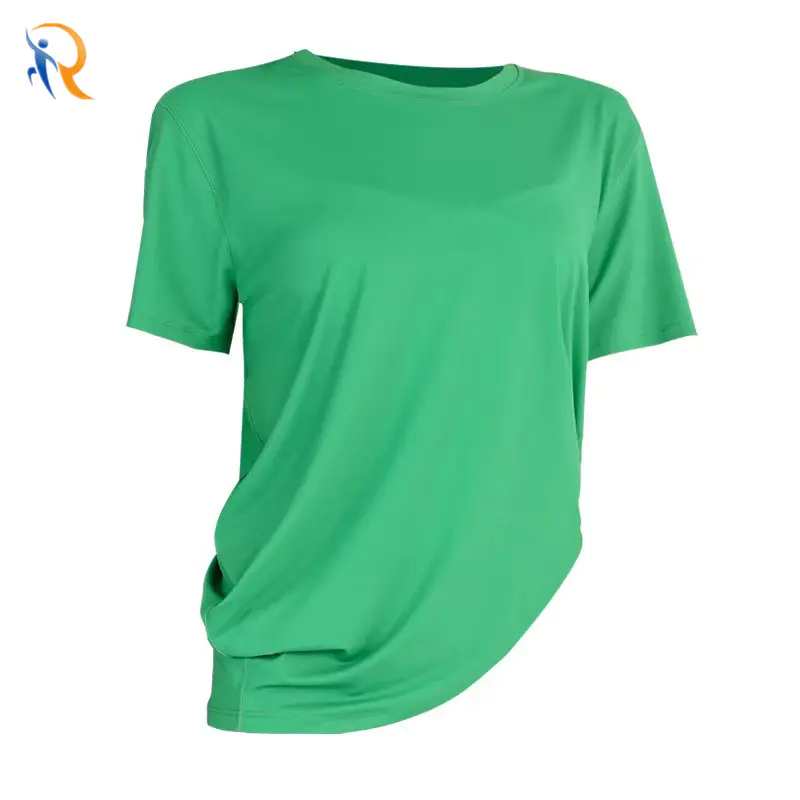 New Ladies Short Sleeve Round Neck Sports T-Shirt Running Fitness Top Slim Breathable Yoga Wear