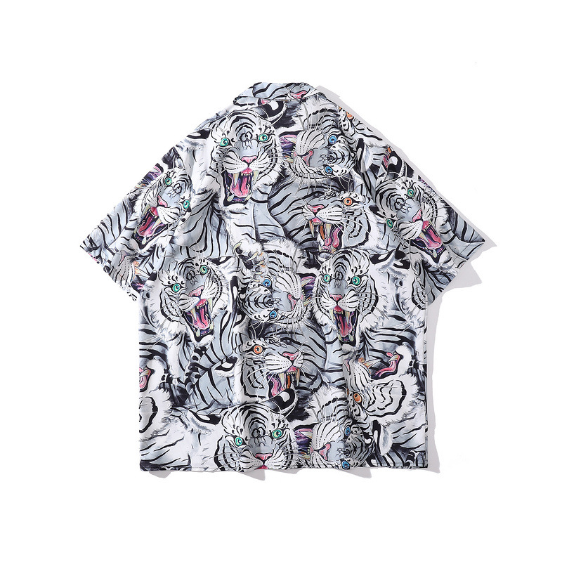 product-Hip-hop Custom Full Digital Print Short-Sleeved Shirt Mens Tide Brand Street Oversize Hawaii