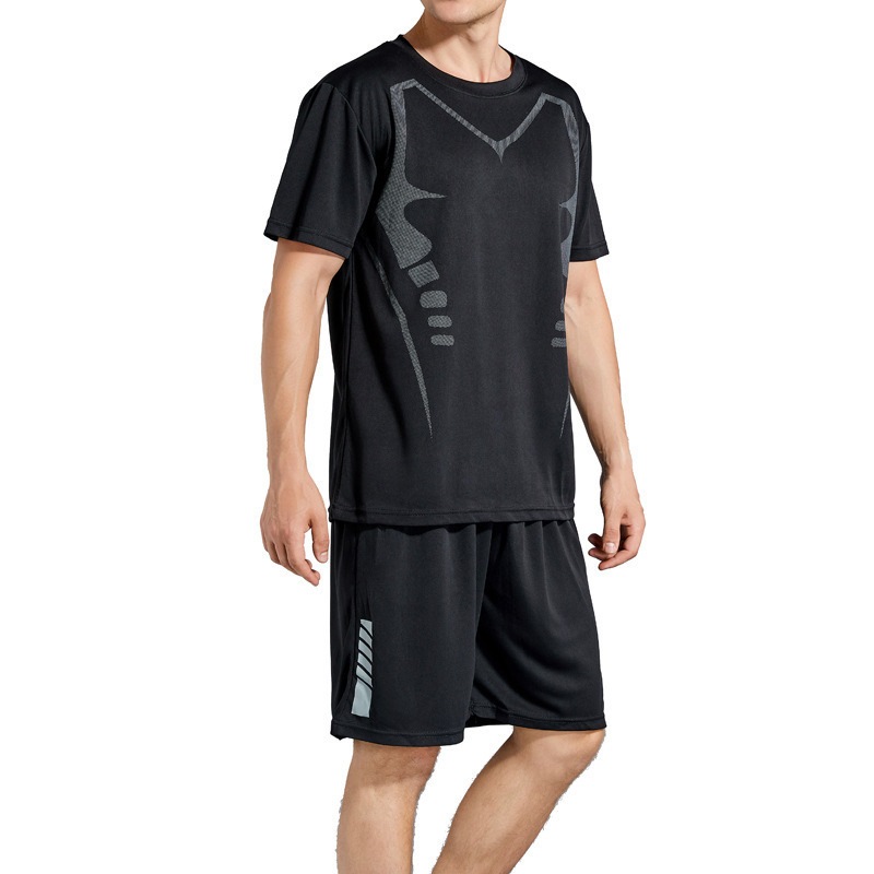product-Summer leisure running loose two-piece gym basketball clothes t-shirt short-sleeved shorts-R